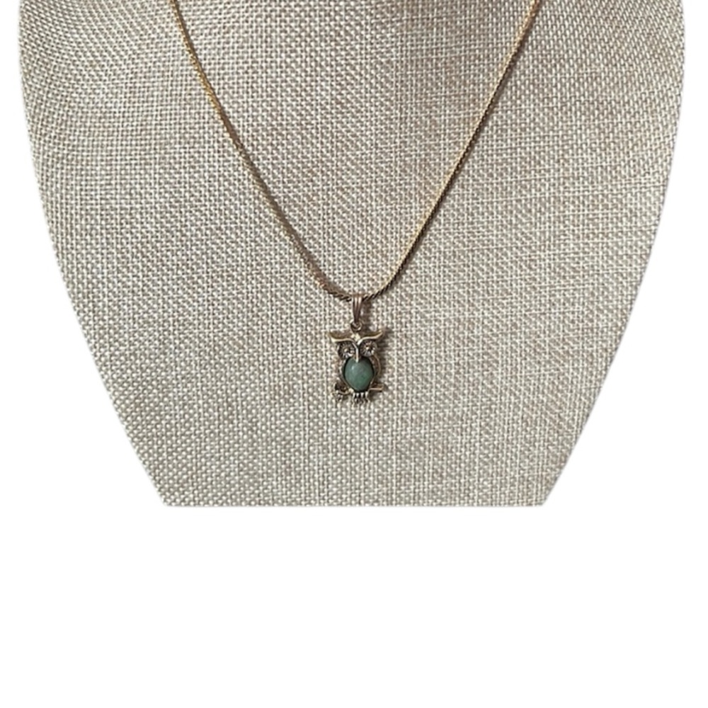 Elegant Green Owl Pendant Necklace